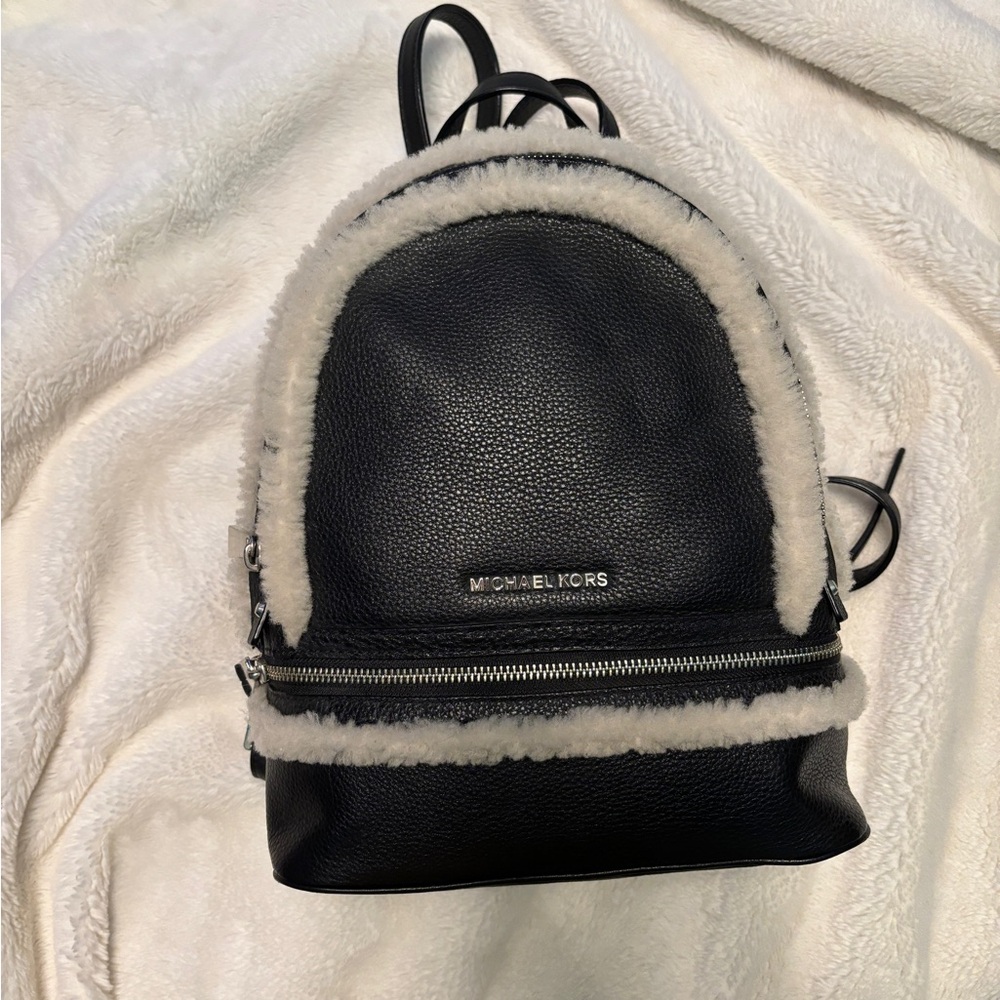 Michael Kors black Sherpa backpack